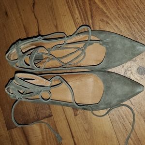 FRYE Women's Sienna Ghillie Suede Ballet Flat